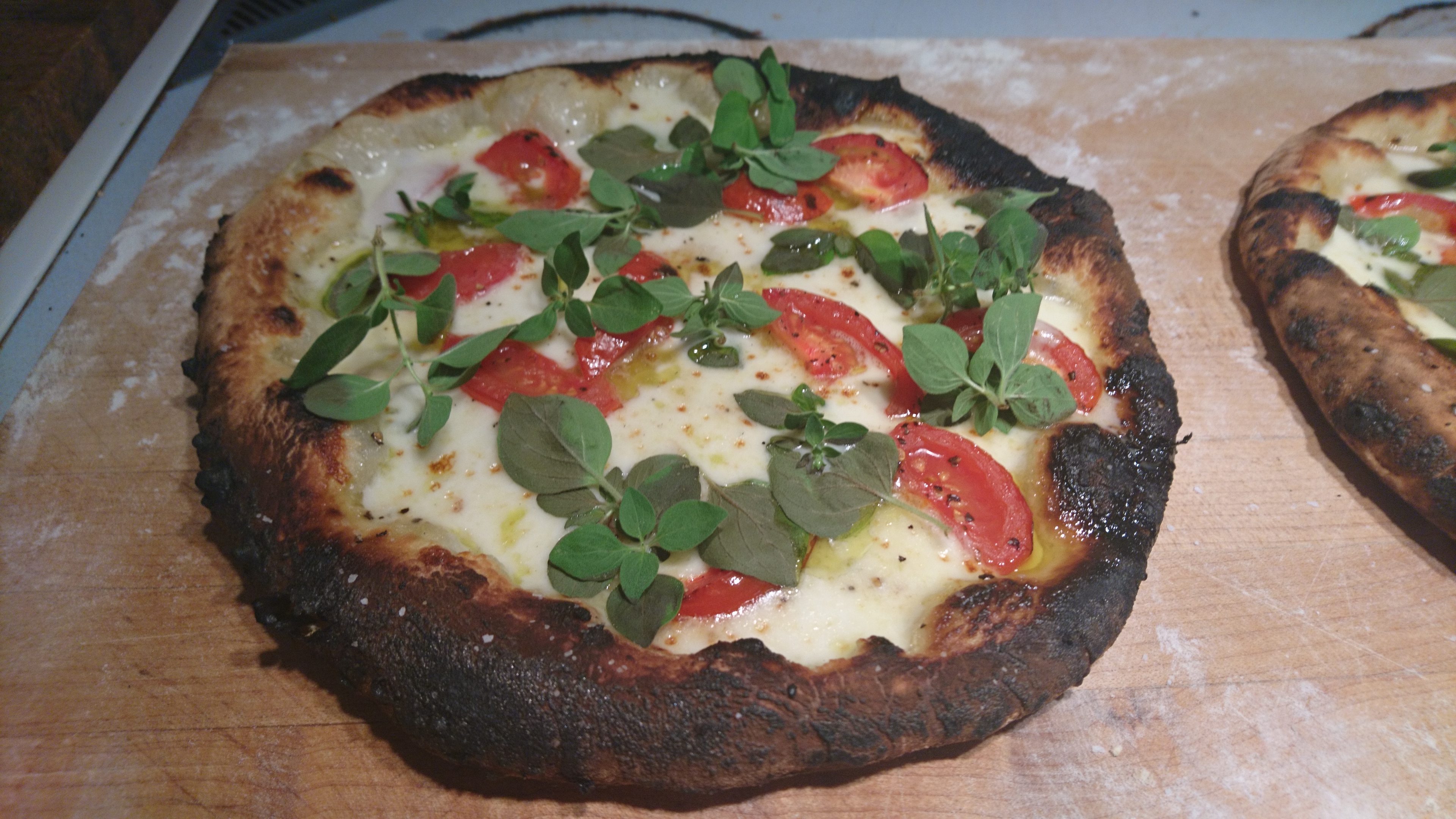 pizza with burned crust