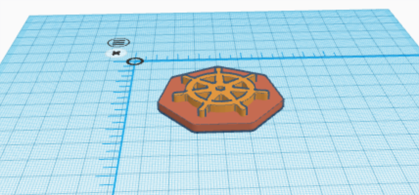screencap of designing a stamp in tinkercad