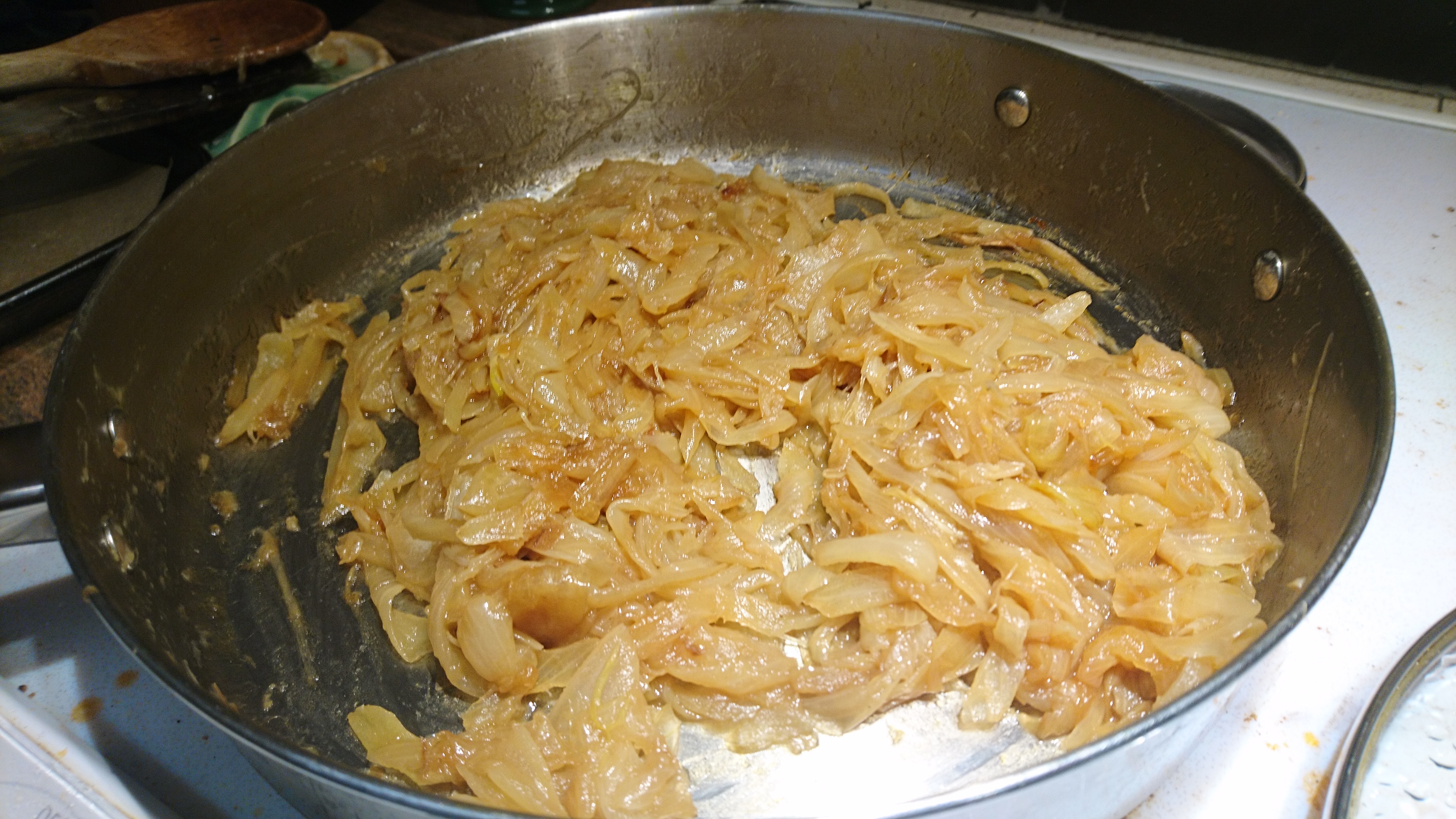 much reduced onions after caramelizing