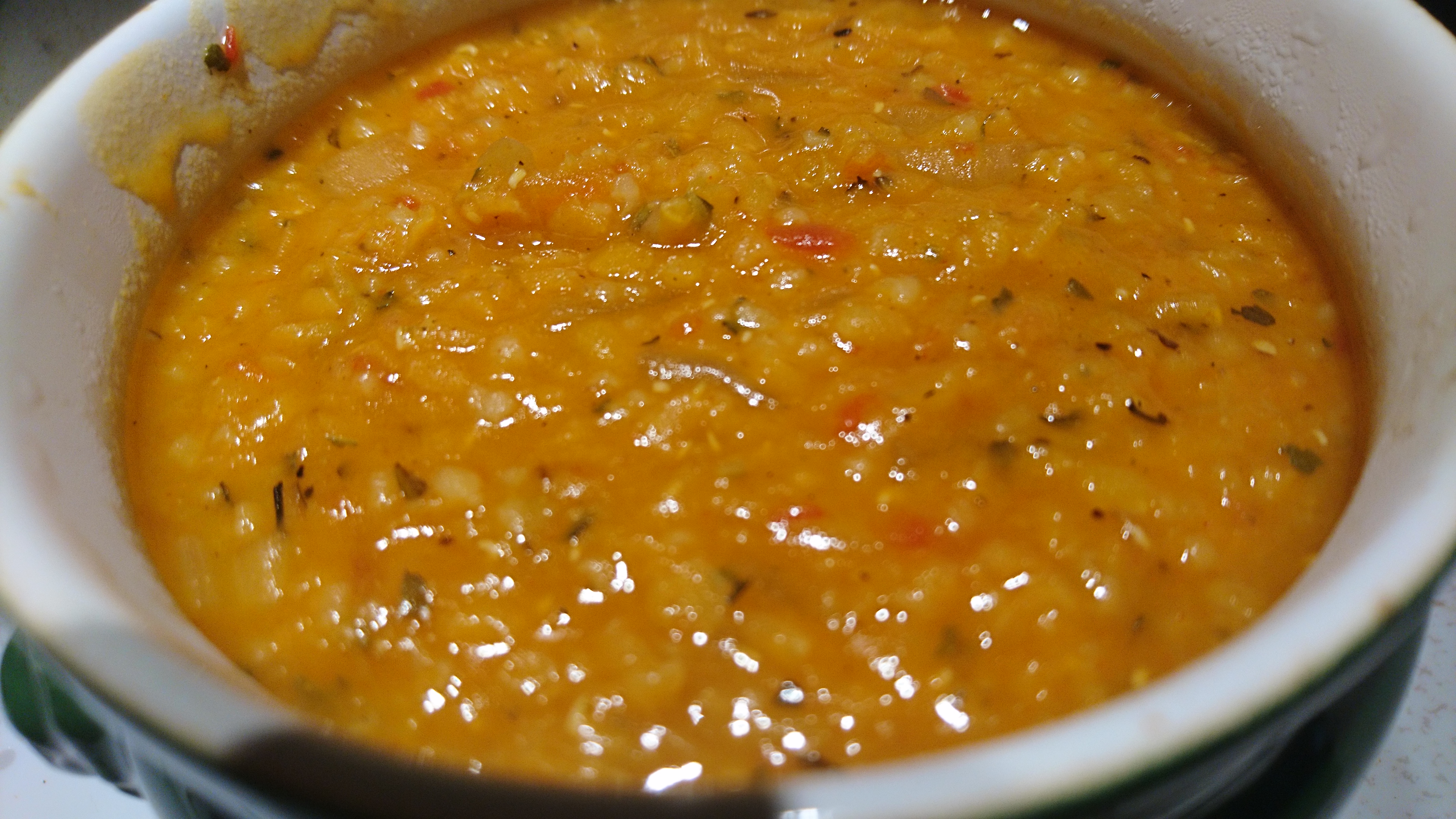 bowl of red lentil soup