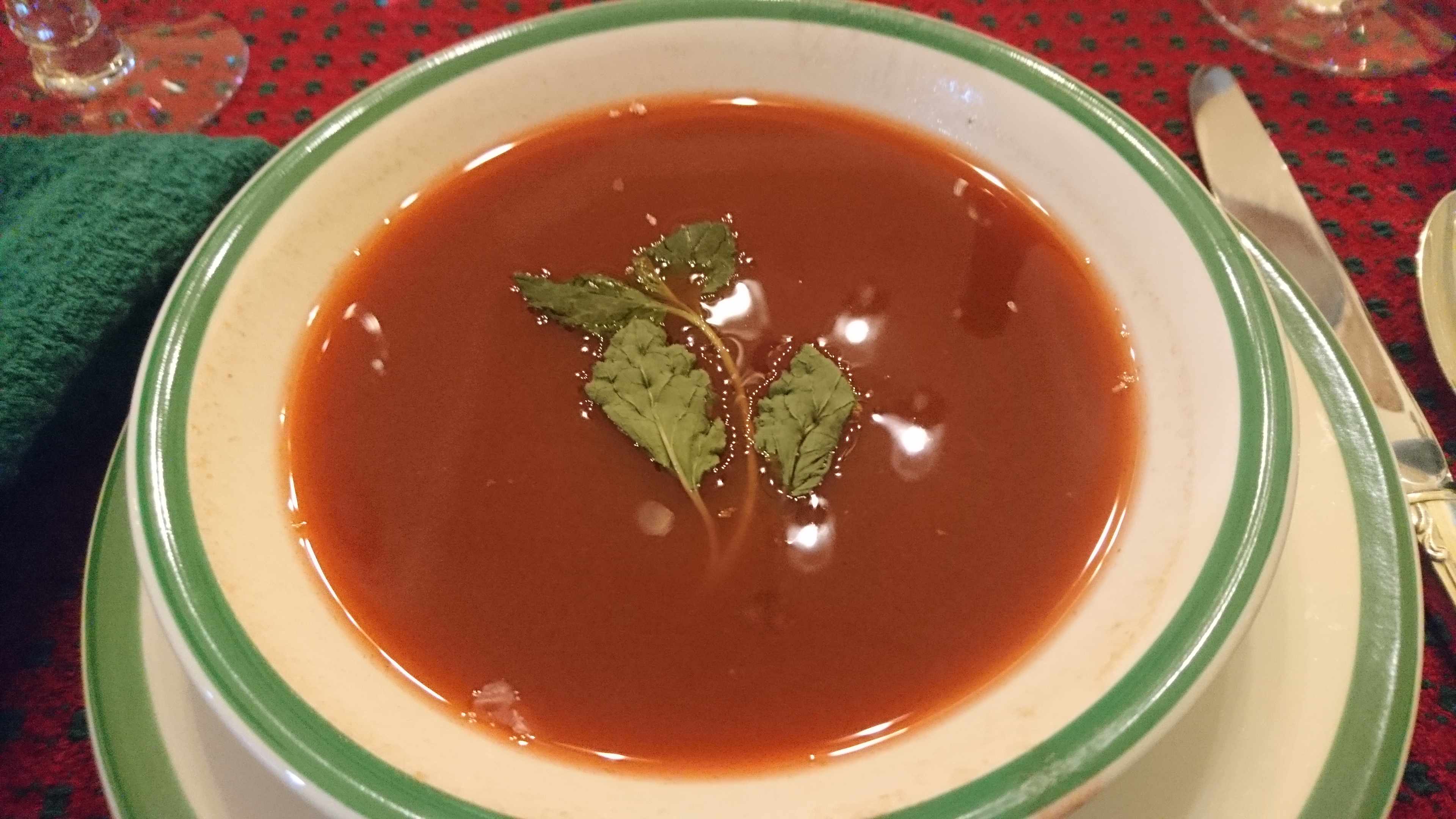 bowl of pomegranate soup