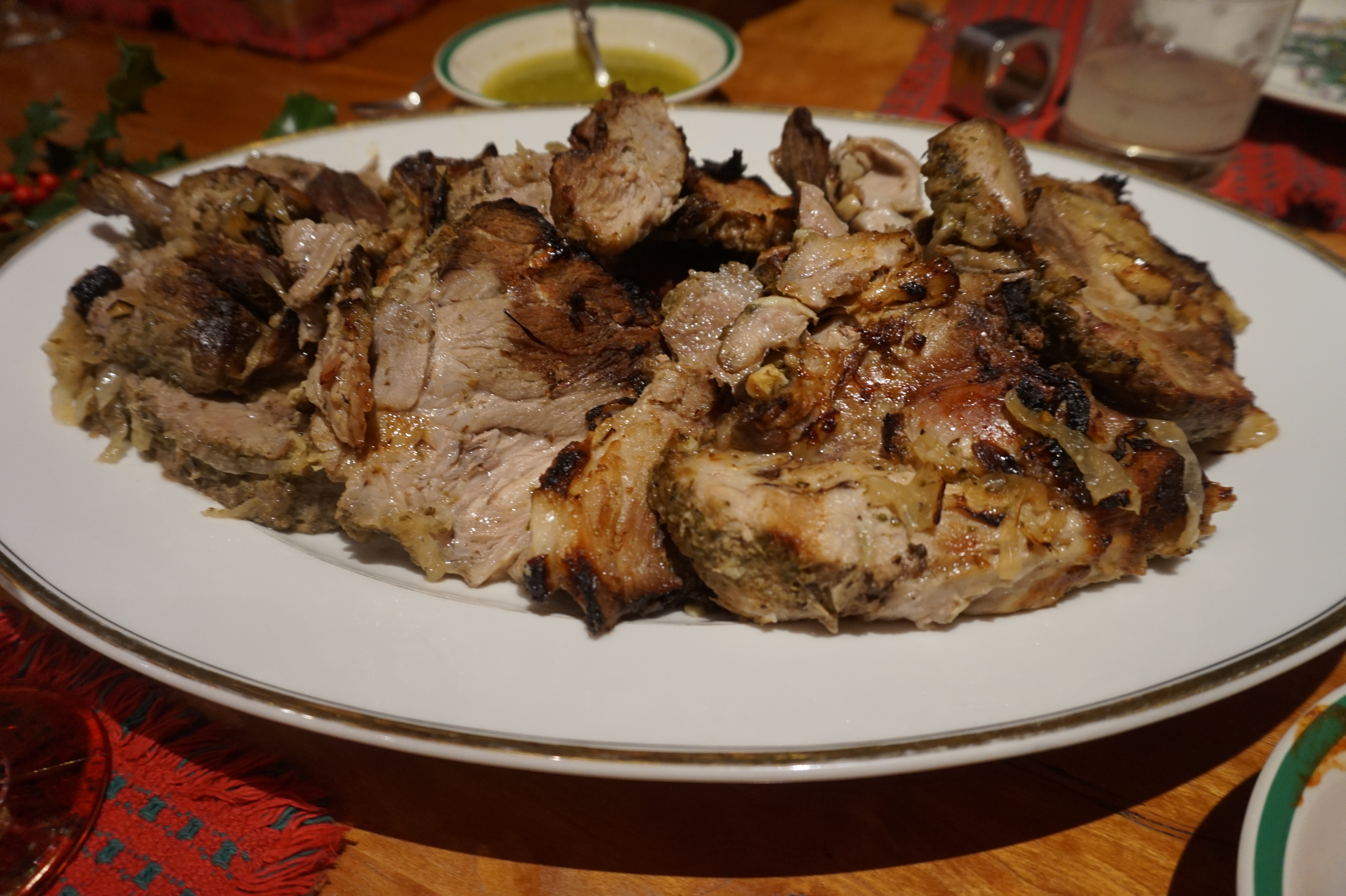 cuban pork roast, sliced