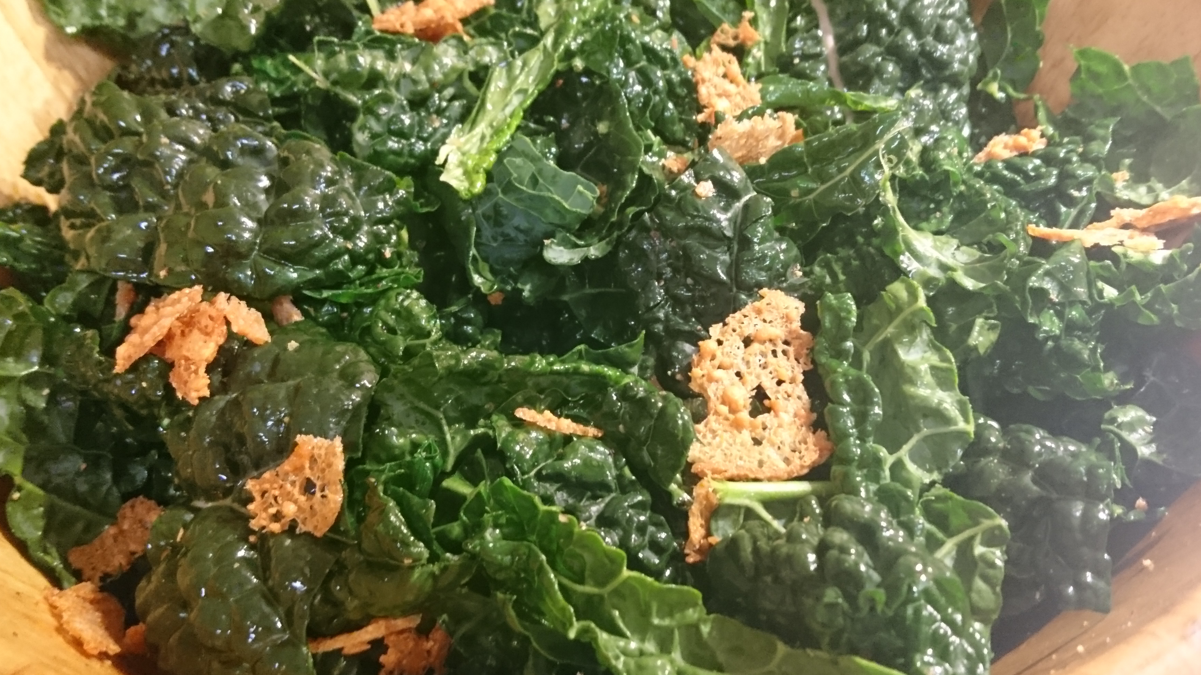 close-up of kale salad