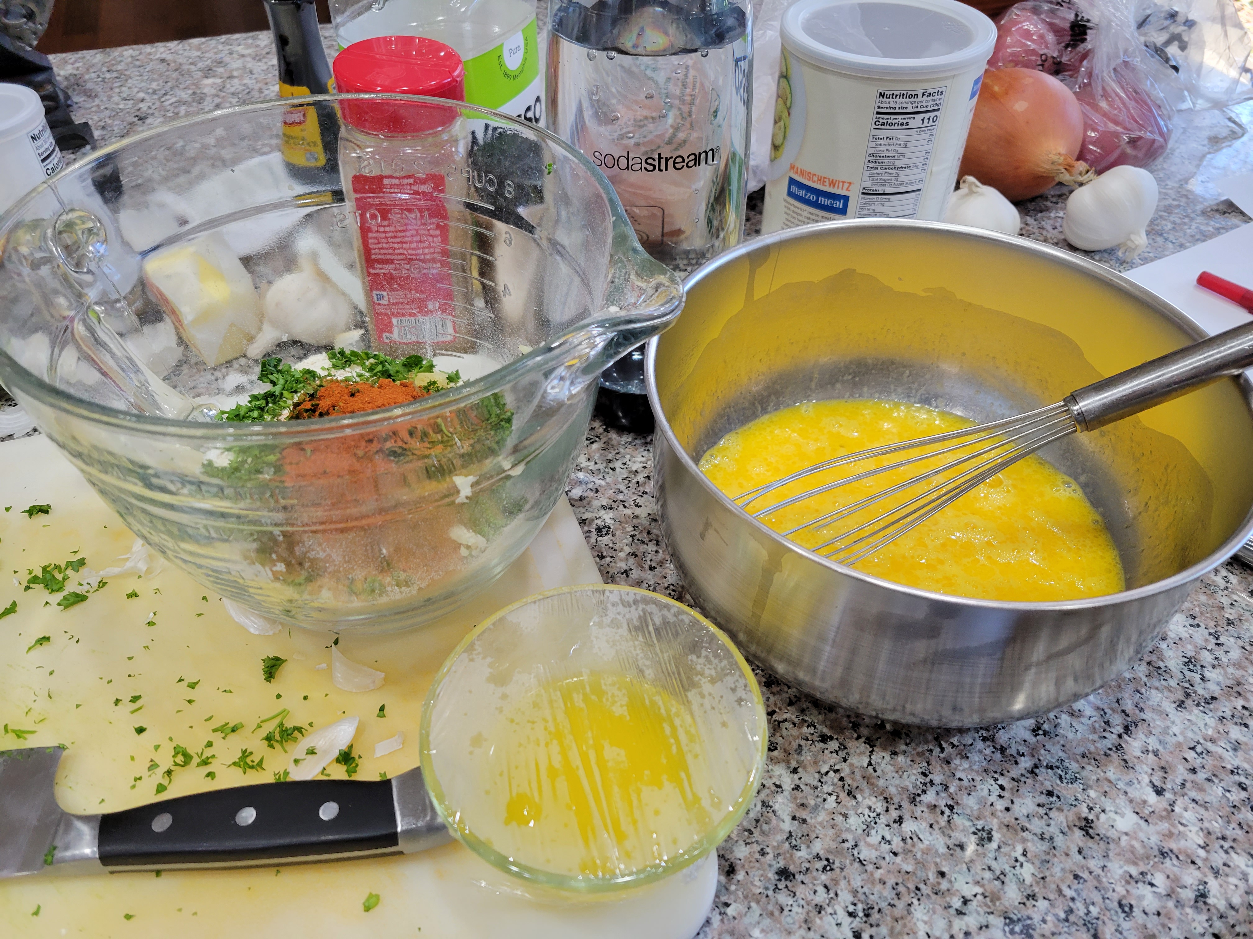 ingredients for matzoh ball batter